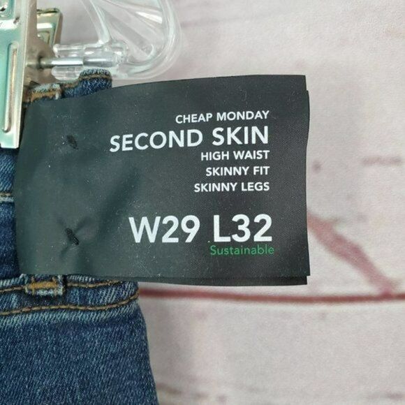 NWT Cheap Monday Second Skin High Waist Skinny Fit Leg Jeans 29x32 - Picture 7 of 8